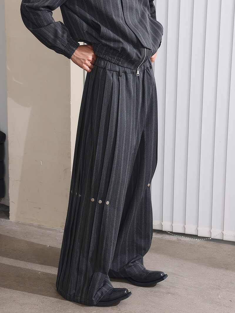 Loge - Striped Pleated Pants