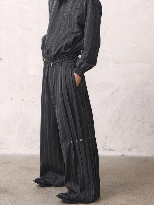 Loge - Striped Pleated Pants